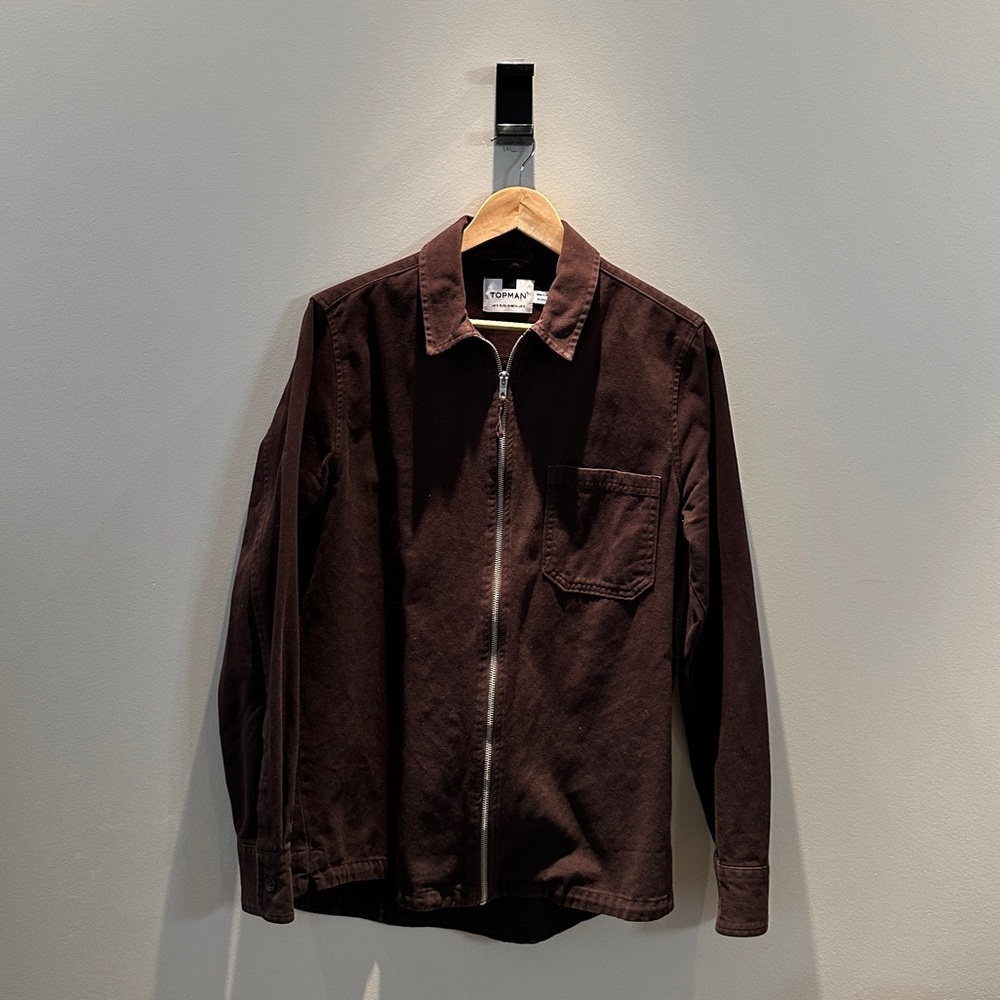 Topman Brown Zipper Overshirt